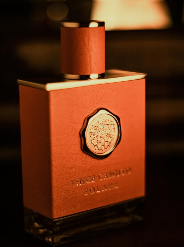 custom perfume metal label branding premium texture